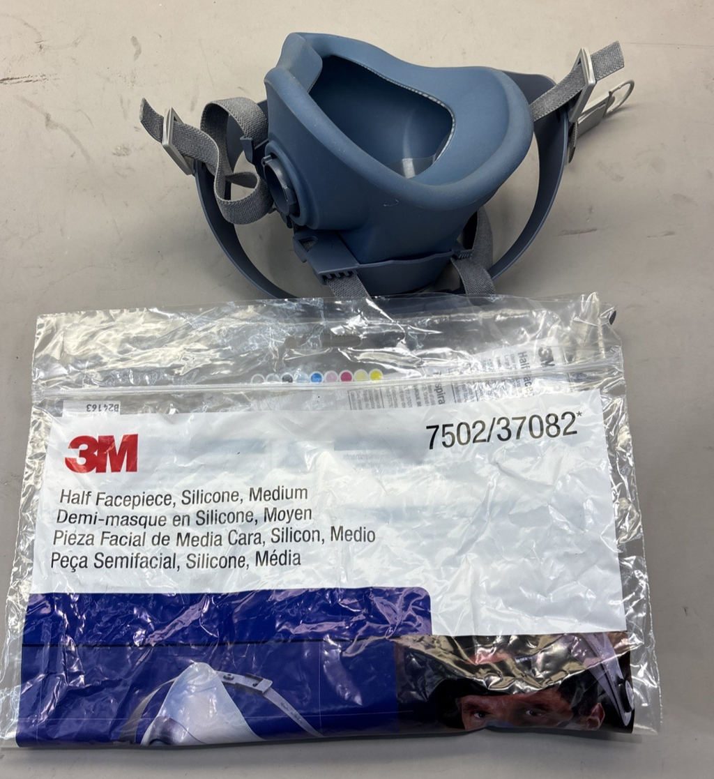 3M 7502 37082 Cool Flow Reusable Half FACE MASK Respirator Facepiece MEDIUM
