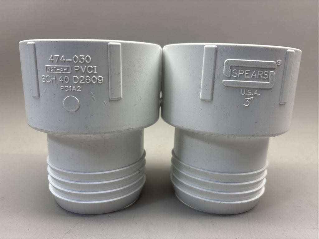 Spears 474-030 3" PVC Schedule 40 Insert x Socket Adapter 2 PACK