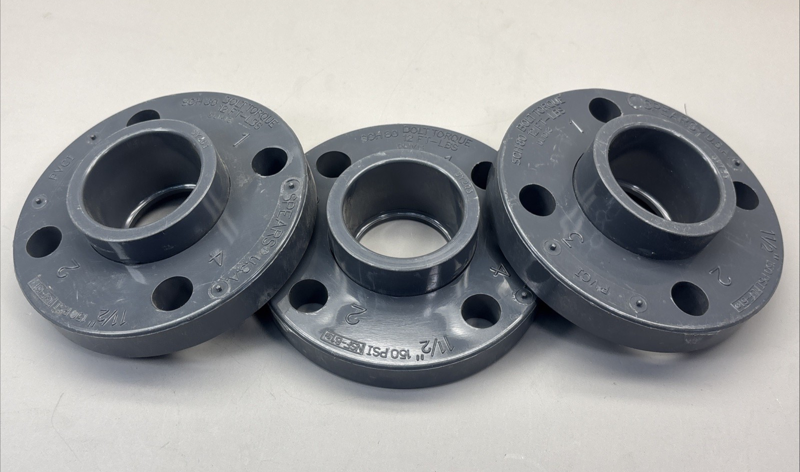 Lot of 3 - 1-1/2" Spears Sch. 80 Van Stone Flange Socket (4190)