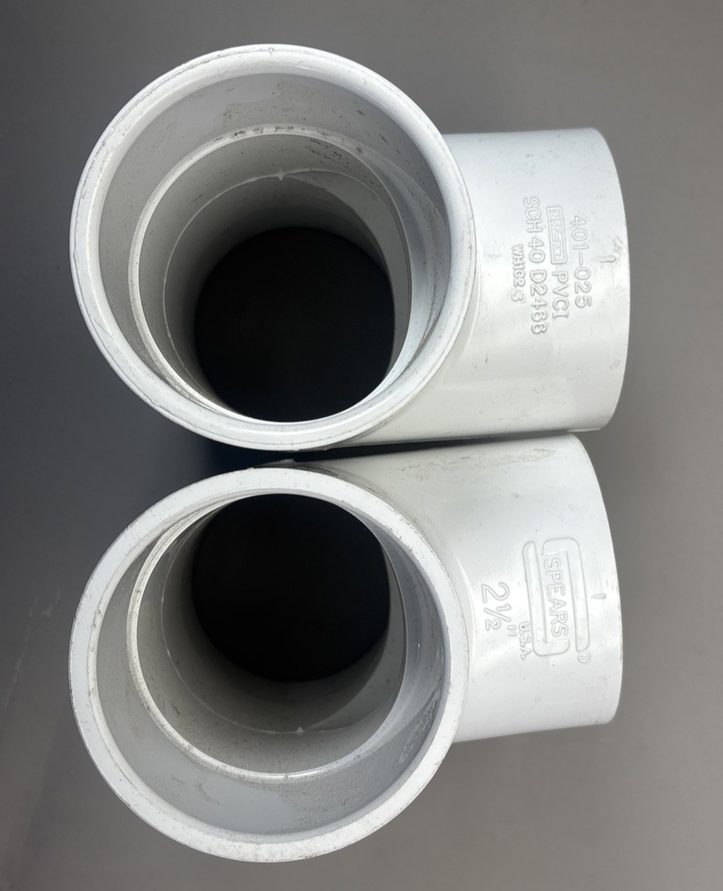 Lot of 2 SPEARS 401-025 Standard 2"-1/2 nominal Socket End Style SCH 40/STD PVC