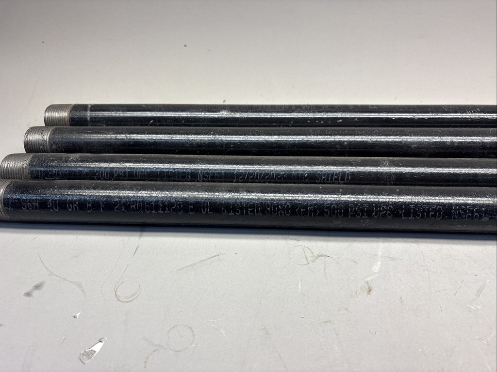 2ft SCH 40 Steel Seamless Pipe Nipple Threaded Black  ASTM A53