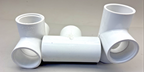 Pack of 3 LASCO PVC 40 PN12 Sch 80 Female Thread Tee 1-1/2"To Socket End D2466