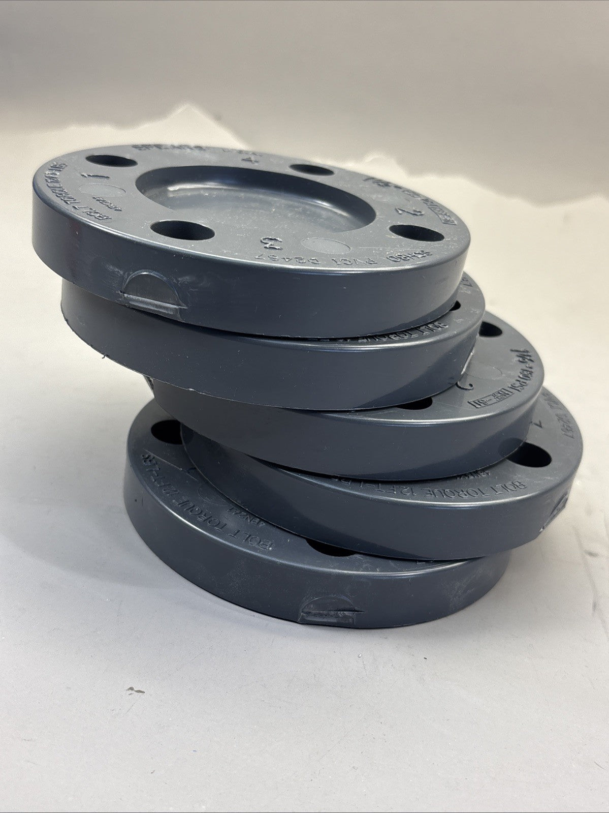 LOT of 5 - Spears 1-1/2" PVC Sch80 Blind Pipe Flange New