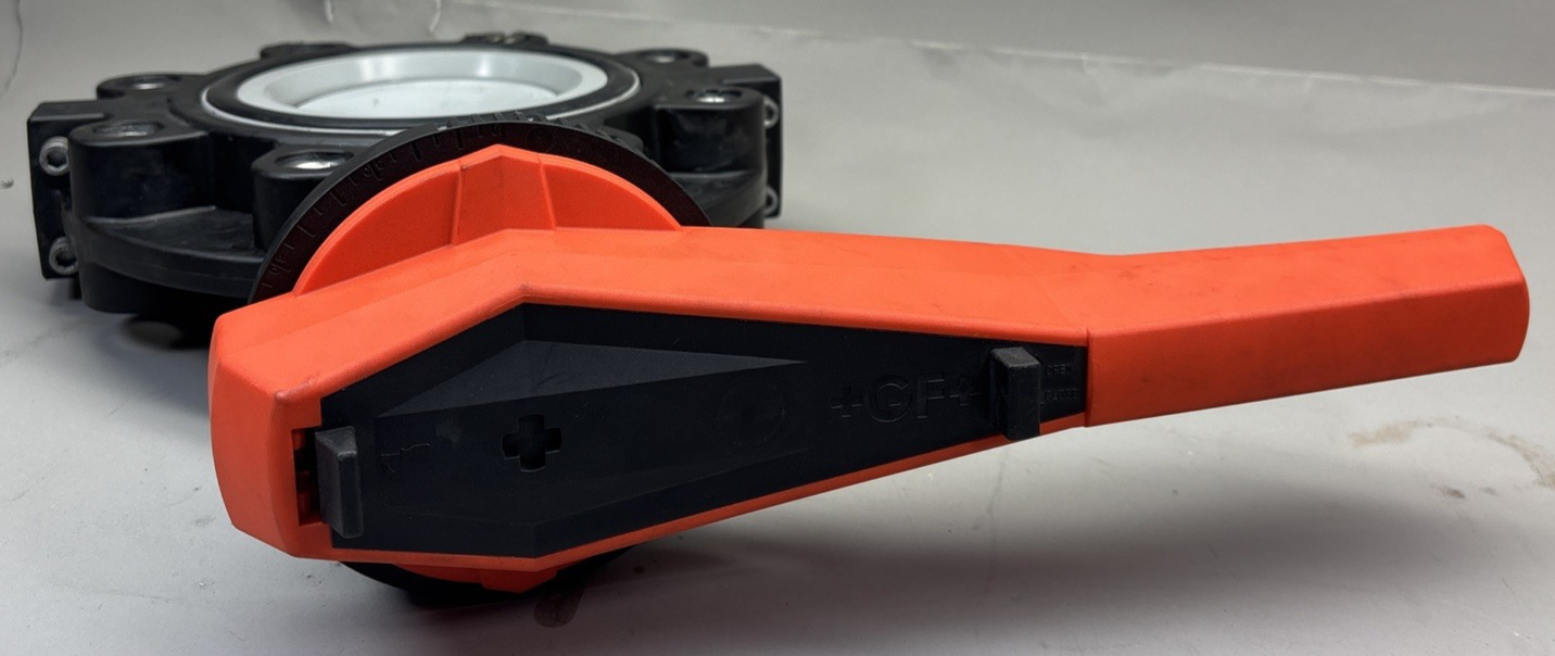 +GF+ GEORG FISCHER 4" DN100 Butterfly Valve, Lever Handle EPDM PVC-C/INOX