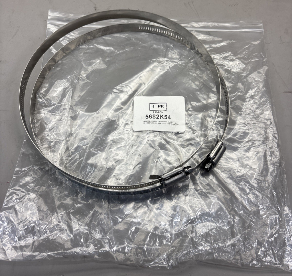 PACK of 2 McMaster-Carr 5682K54 Worm Drive Clamp 316 SS 6-1/8 to 9-1/8"
