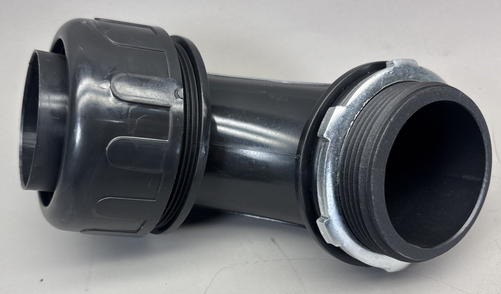 3 PACK Liquid Tight Connector 2" NPT Plastic 90 Degree Conduit Fitting Black