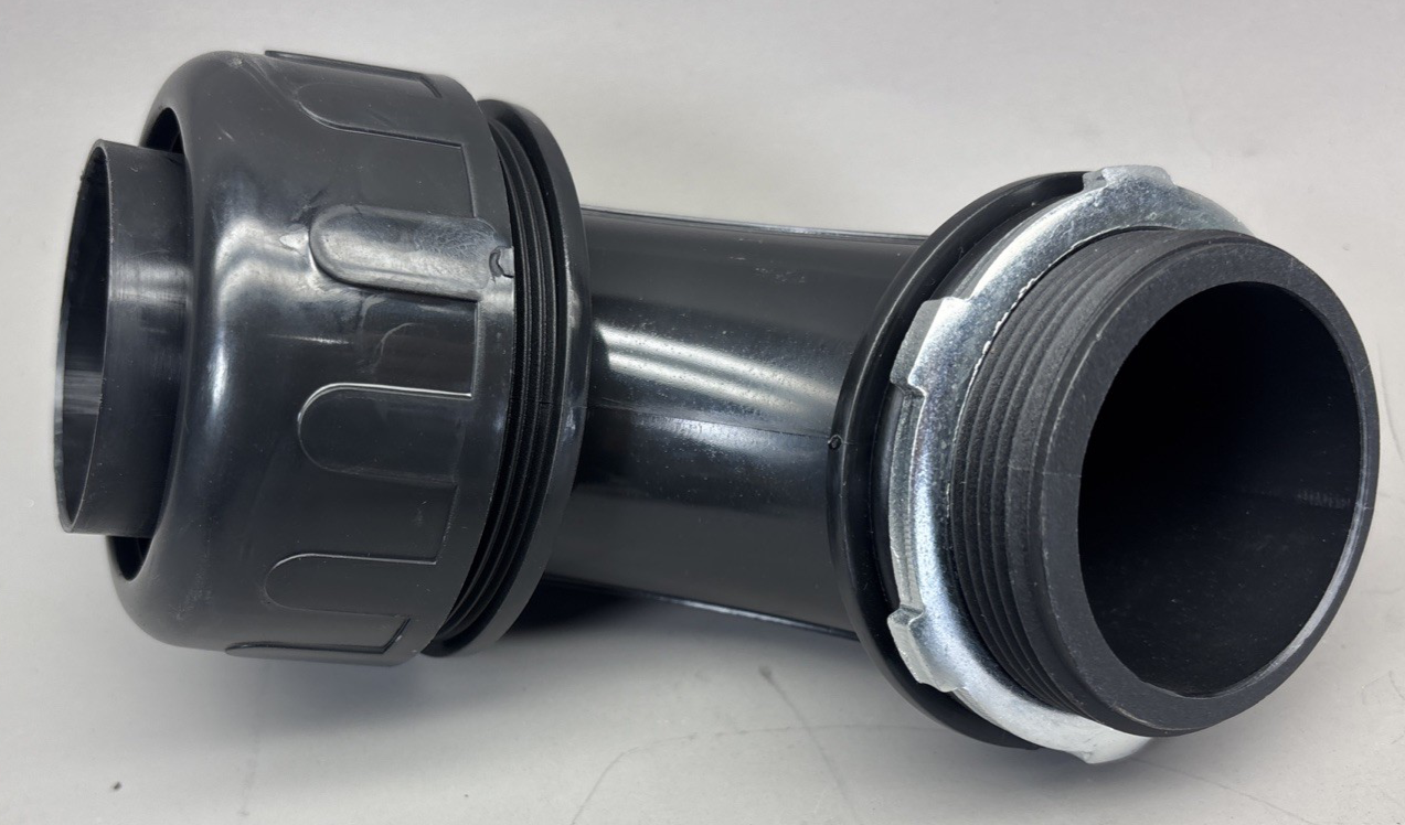 3 PACK Liquid Tight Connector 2" NPT Plastic 90 Degree Conduit Fitting Black