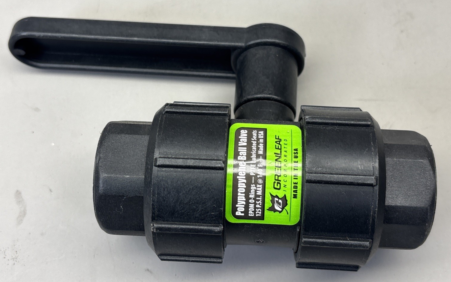 NEW Green Leaf 1” NPT EDPM O-rings 125 PSI Max Polypropylene Ball Valve TU100EL