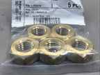 Metric Hex Nut, Brass, DIN 934, RH, M14 x 2mm x 11mm Height, 5 Pcs