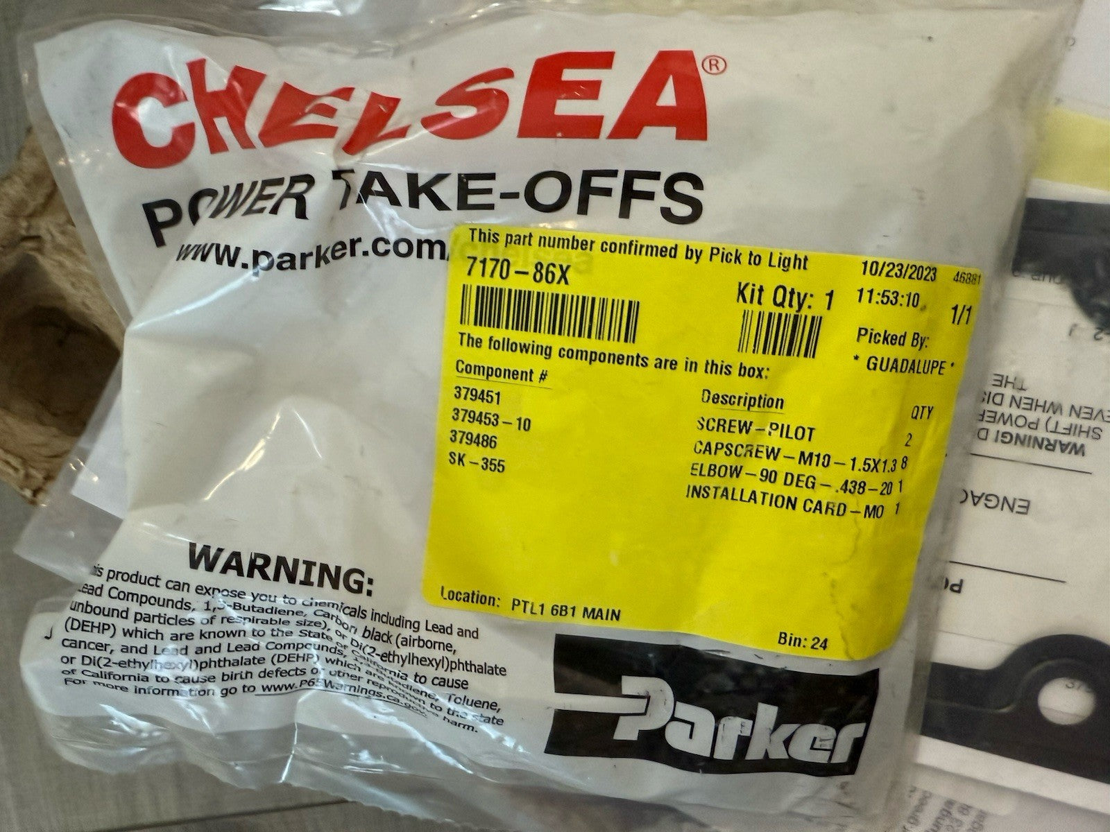 Chelsea PTO Assembly P/N: 267XGFJW-M5XK or 267XGFJWM5XK Ctt00002271