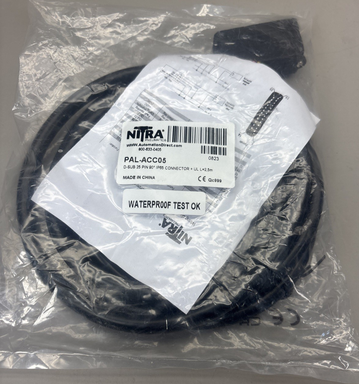 PACK of 3 NITRA PAL-ACC05 D-SUB 25 PIN 90 IP65 8.2ft