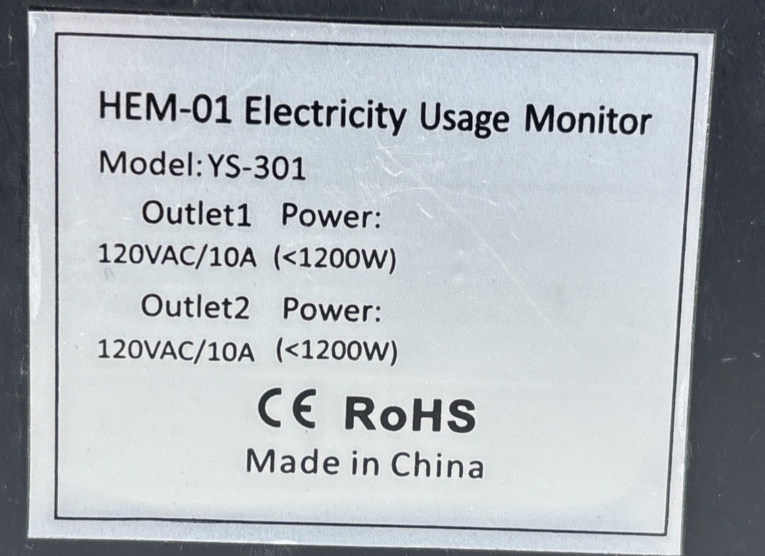 Electricity Usage Monitor, Power Consumption Watt Voltage Amp Meter Black
