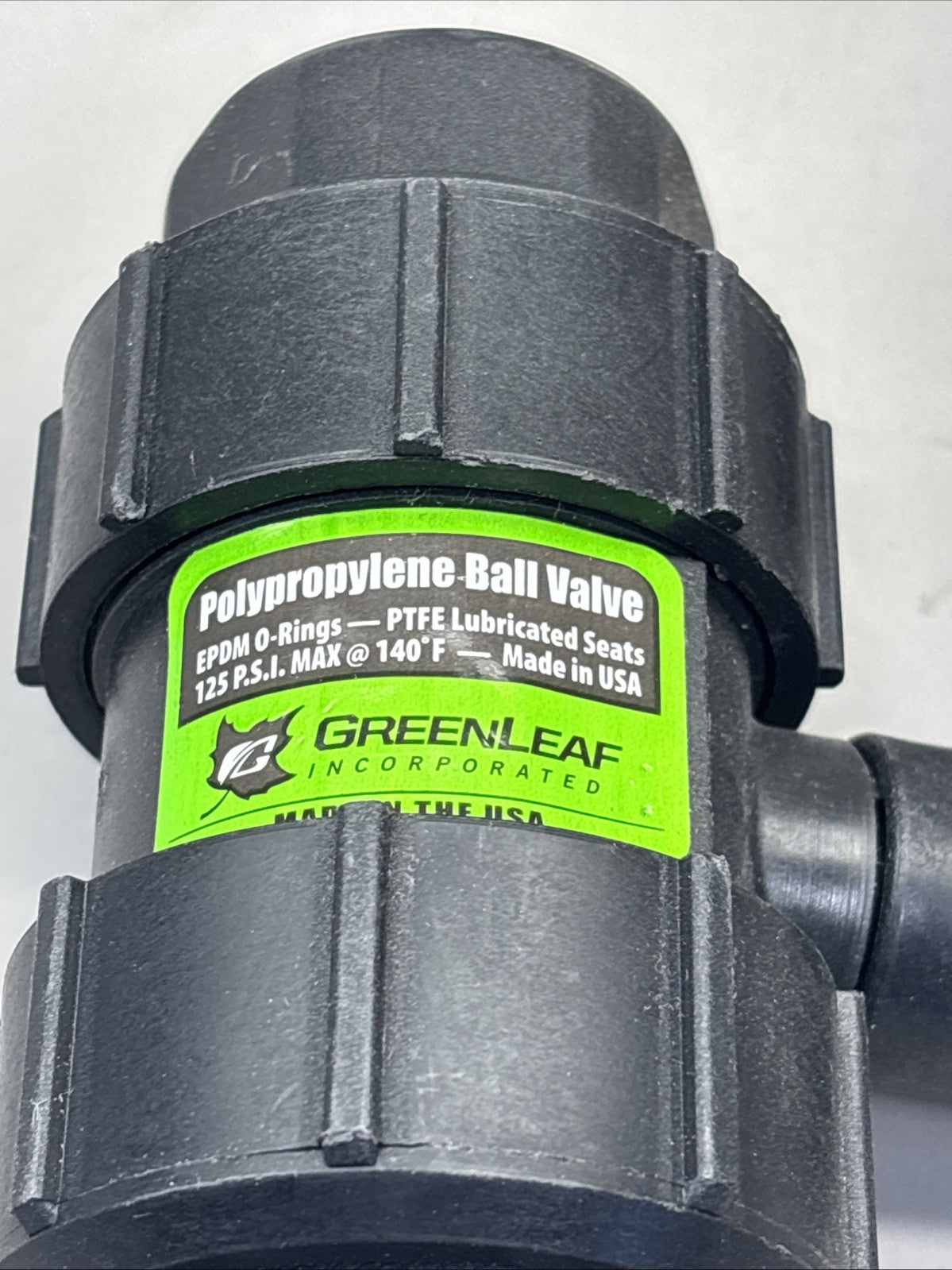 NEW Green Leaf 1” NPT EDPM O-rings 125 PSI Max Polypropylene Ball Valve TU100EL