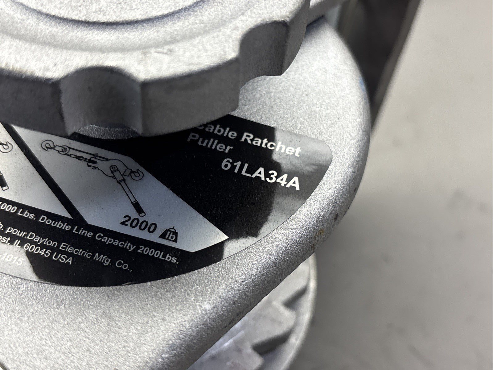 Dayton 61La34A Cable Ratchet Puller, 1000/2000Lb