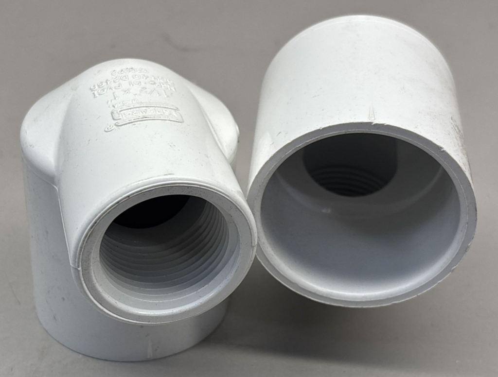 Lot of 2 Spears 1-1/2"x 1" SP x Slip 90° Degree Elbow Schedule 40 PVC D2466