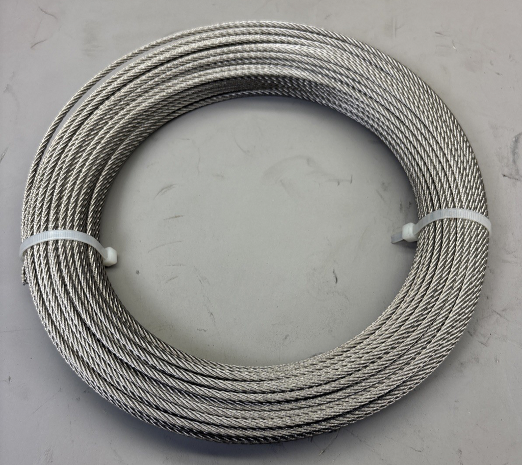 164 ft Stainless Steel 304 7x7  1/8 inch Wire Rope Cable Rigging  AISI304