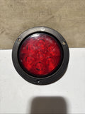 824R-7 4" Red LED Stop/Turn/Tail, Round, Flange-Mount