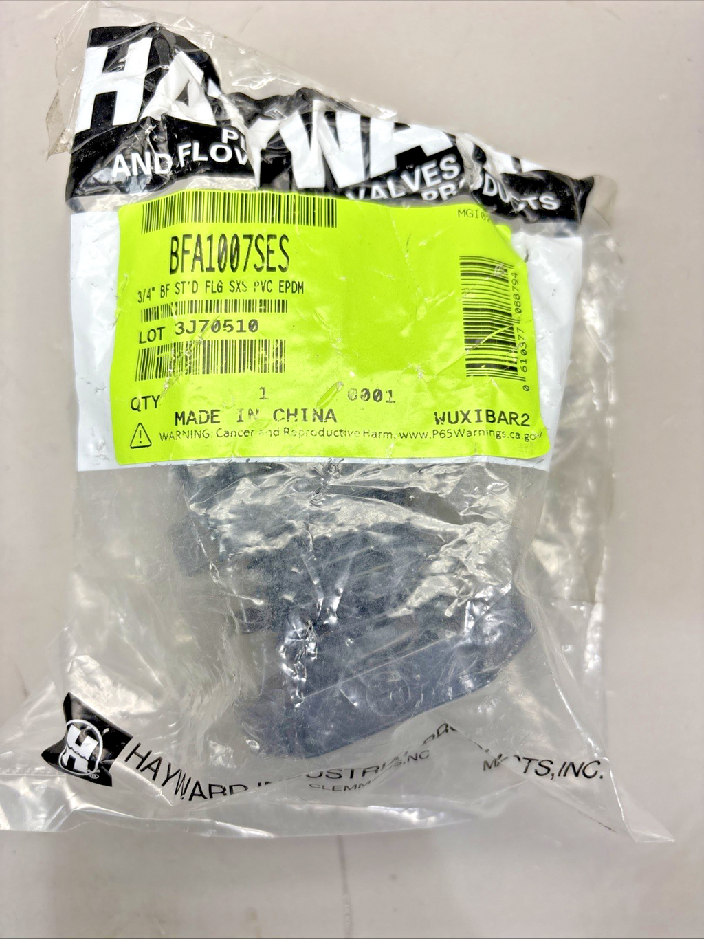 Hayward 3/4" PVC Socket x Socket Bulkhead Fitting BFA1007SES; NEW