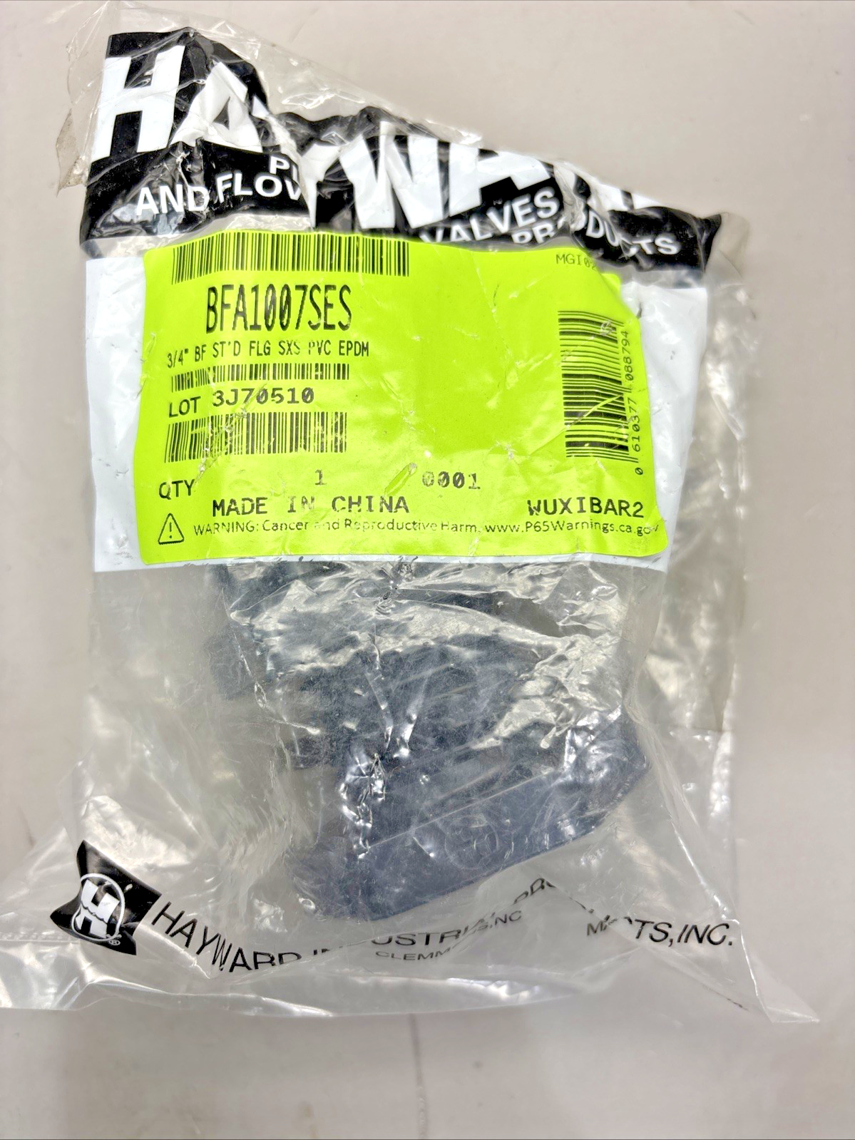 Hayward 3/4" PVC Socket x Socket Bulkhead Fitting BFA1007SES; NEW