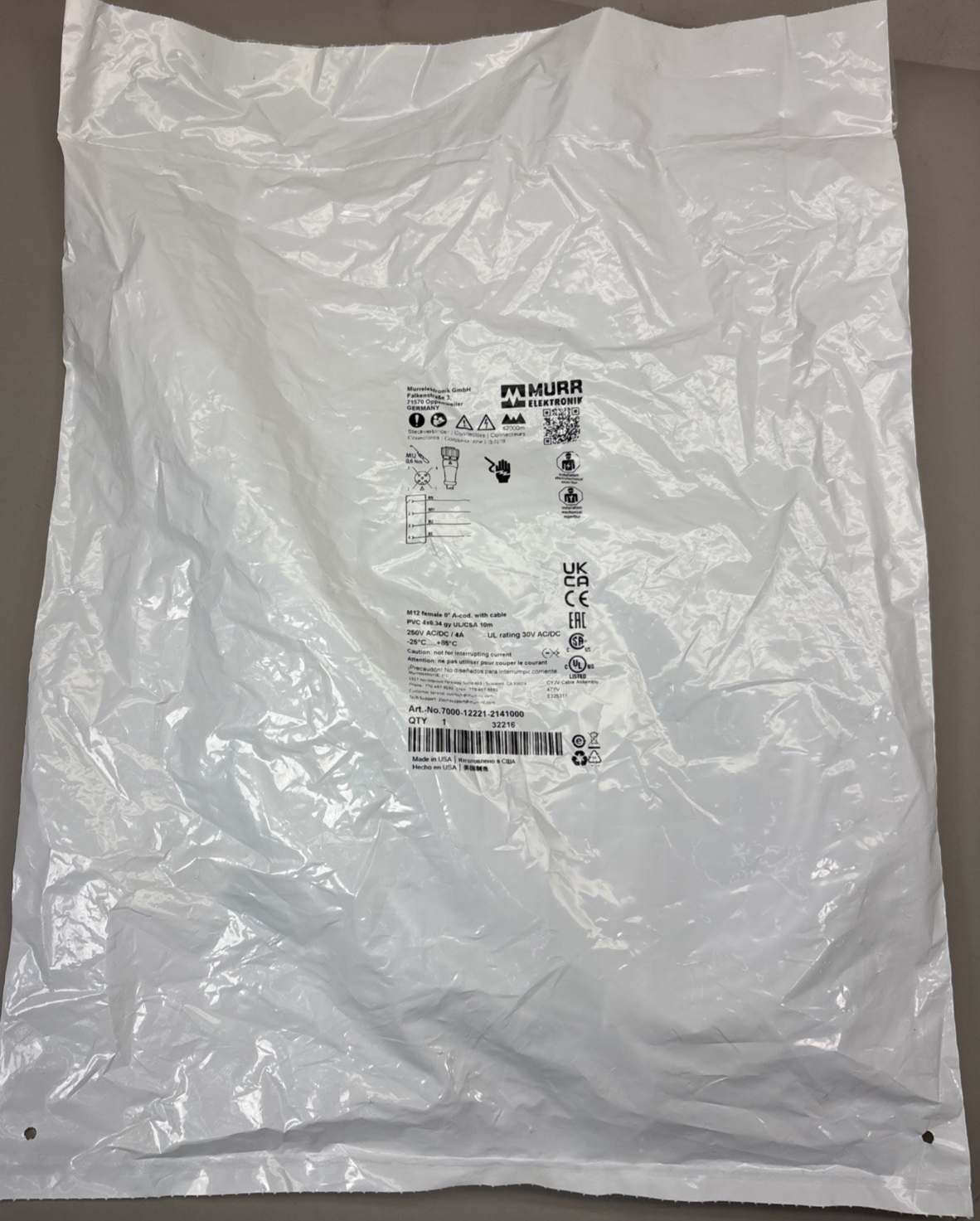 MURR ELEKTRONIK 7000-12221-2141000 / 7000122212141000 Cable / M12 Female - USA