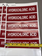 LOT of 8 - Brady Label, Hydrochloric Acid, Polyester, 2 7/8 In W, 2 In H