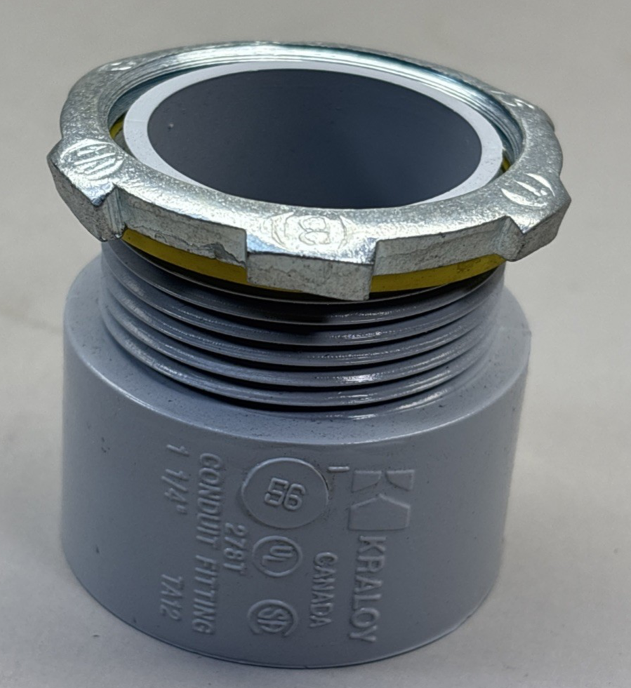 KRALOY 1" 1/4 PVC Conduit Fitting Terminal Adapter TA12, 278T (Qty: 6)