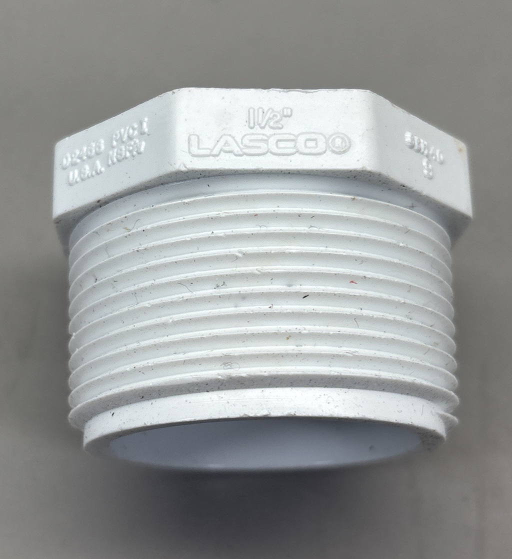 LOT of 8 - LASCO Threaded plug - cap 1 1/2" Hexagon