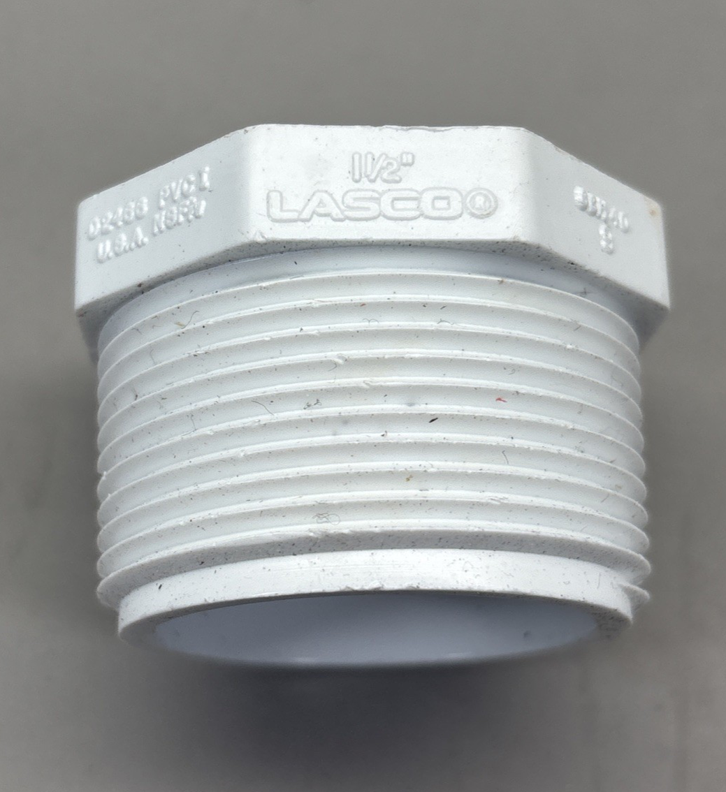 LOT of 8 - LASCO Threaded plug - cap 1 1/2" Hexagon