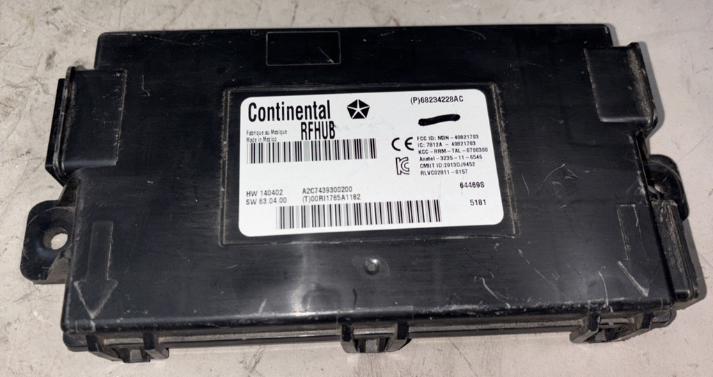 15 2015 DODGE CHALLENGER THEFT-LOCKING CONTROL MODULE 68234228AC
