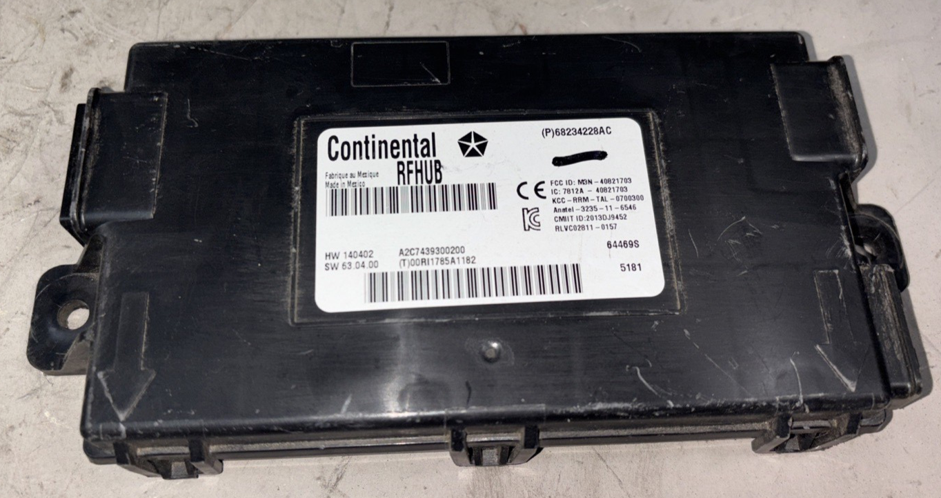 15 2015 DODGE CHALLENGER THEFT-LOCKING CONTROL MODULE 68234228AC