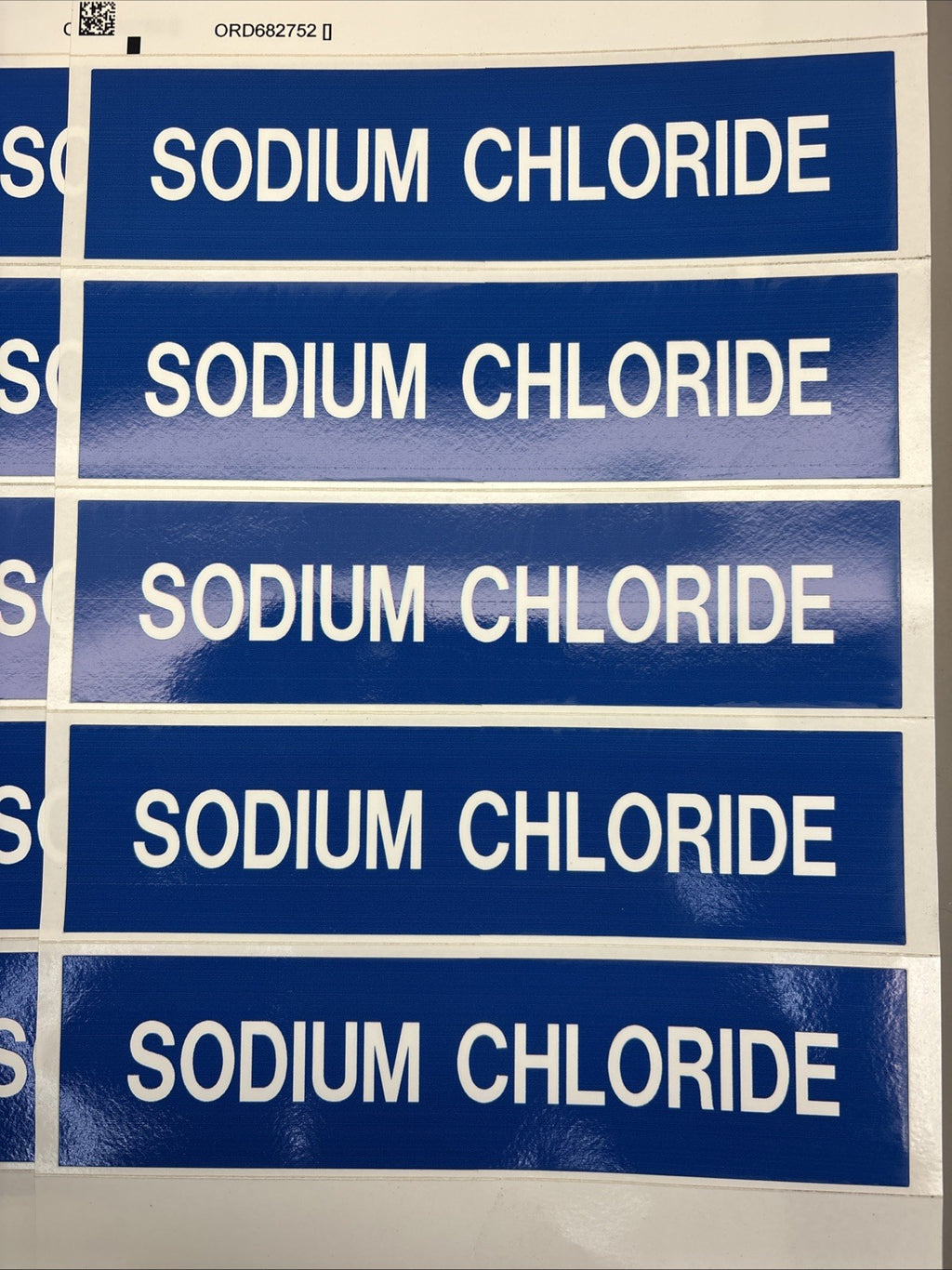 LOT of 8 - Brady Label, Sodium Chloride, Polyester, 2 7/8 In W, 2 In H