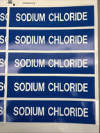 LOT of 8 - Brady Label, Sodium Chloride, Polyester, 2 7/8 In W, 2 In H