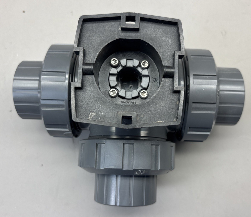 Georg Fischer +GF+ 3-Way Ball Valve, 1 1/4"DN32  PVC-U EPDM Typ 543 PN10