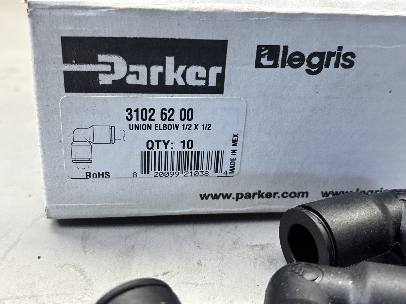 Box of 7 LEGRIS 3102 62 00 Union Elbow, 90 Deg, 1/2 X 1/2  NEW