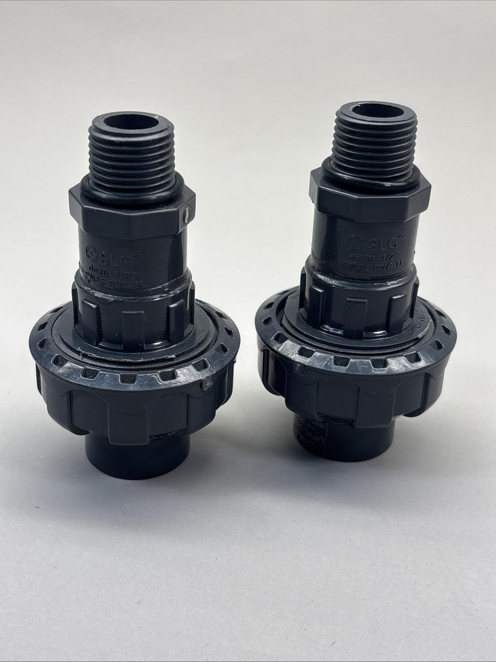 2PACK SLG UPVC Valve Pipe Fittings 1/2" DN15 150 PSI 20 mm Male adapter PN25