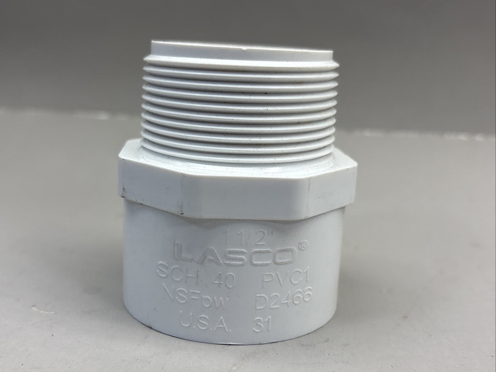 LOT of 8 - LASCO 436015BC Adapter, 1 1/2 in, Schedule 40, White 60UD19