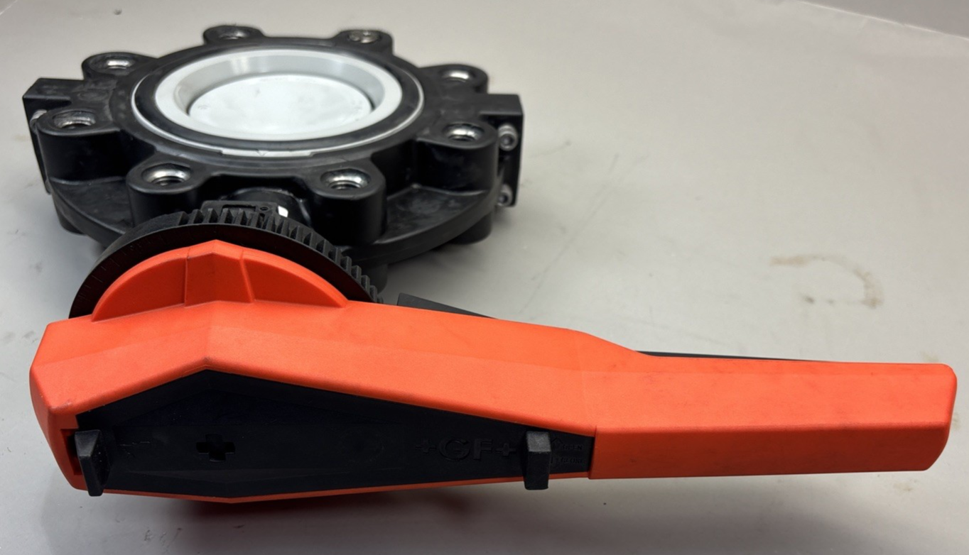 +GF+ GEORG FISCHER 4" DN100 Butterfly Valve, Lever Handle EPDM PVC-C/INOX