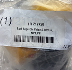 BV2NCN-E Lqd Stge Ctr Valve,0.039 in,NPT,PP 21YK90