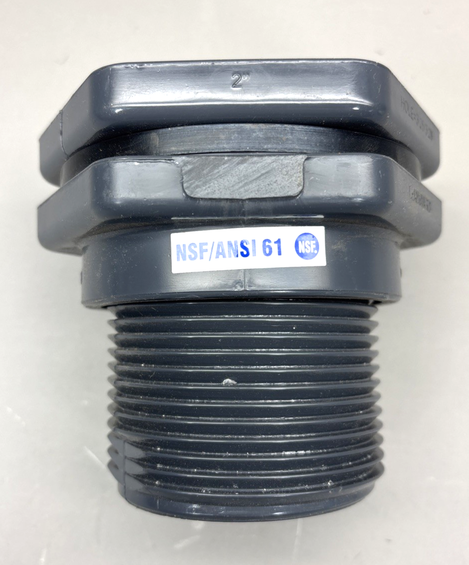Hayward Flow Control BFA1020SES Bulkhead Tank Fitting, 2", Pvc/Epdm