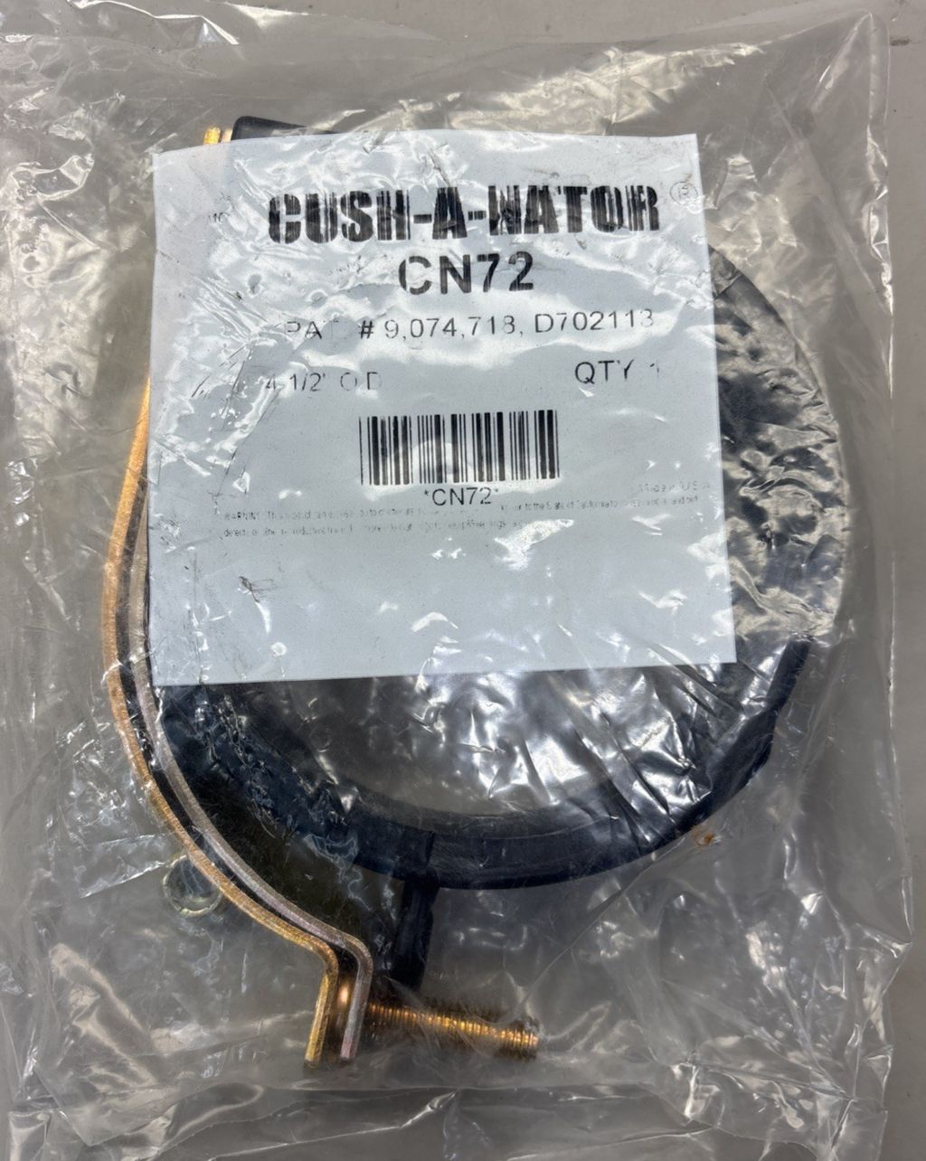 Cush-A-Nator Cn72 Vibration-Dampening Strut Clamp Standard, 4-1/2 In Tube,