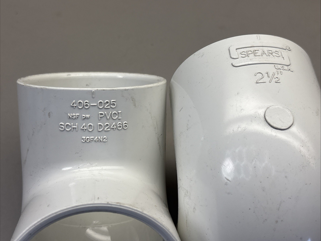 Spears 406-025 90 Degree Elbow Socket SCH 40 2 1/2" PVC - 2 QTY