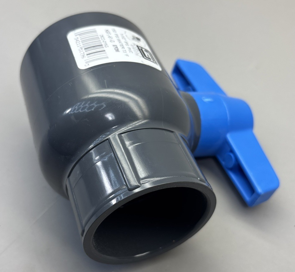 DRAINAGE SOLUTIONS Utility Socket Ball Valve 1-1/2" Grey/Blue 2622-015G
