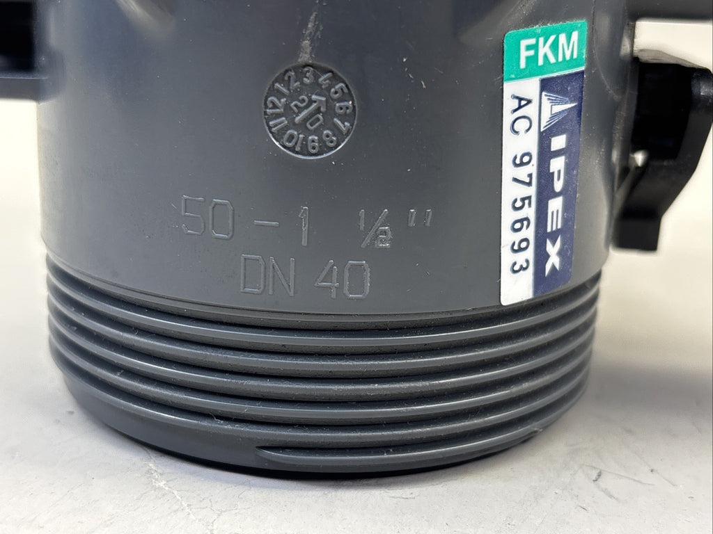 IPEX 50  1" 1/2 TKD 3 WAY TU BALL VALVE PVC AC975706/975693 DUAL BLOCK DN40