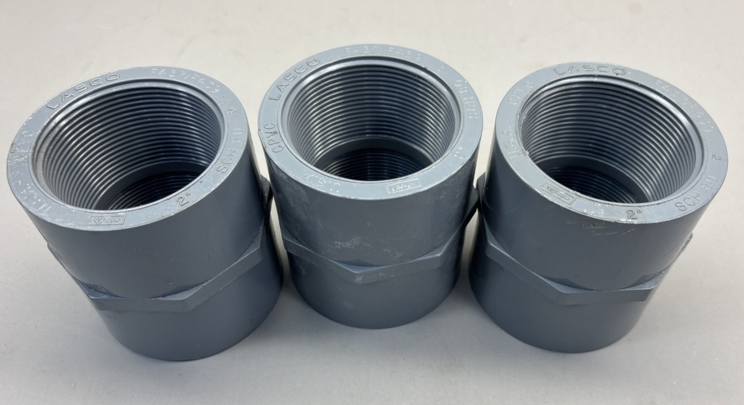 LOT OF 3 NEW LASCO F437/F439 FEMALE ADAPTER FITTING 2"