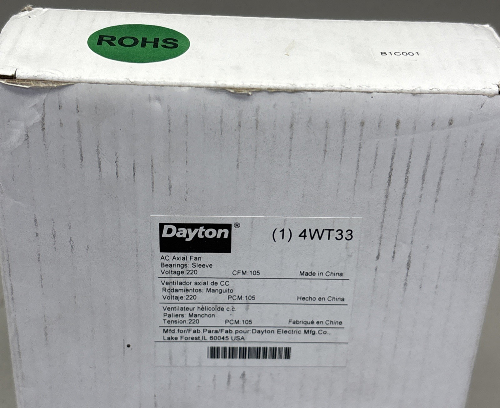 NEW DAYTON 4WT33 AXIAL FAN 240-220 VOLTS 60/50HZ