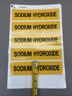LOT of 8 - Brady Label, Sodium Hydroxide, Polyester, 2 7/8 In W, 2 In H