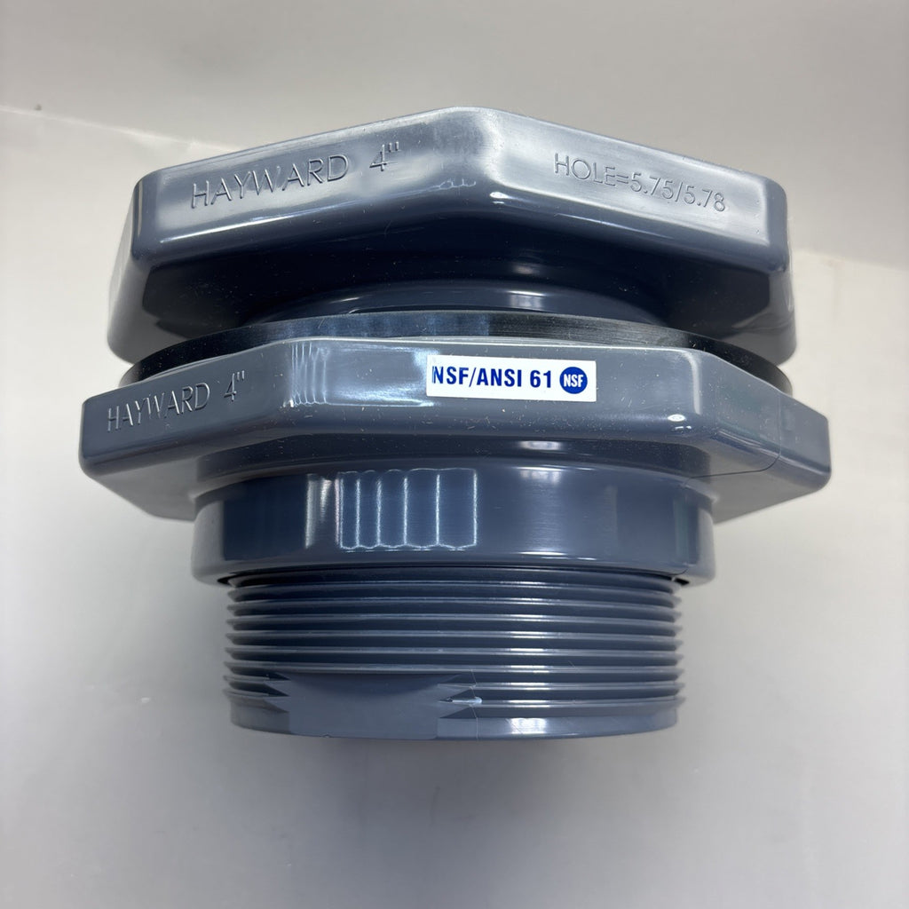 4" Hayward Products PVC Bulkhead Fitting BFA1040SES  Socket FKM Gasket USA