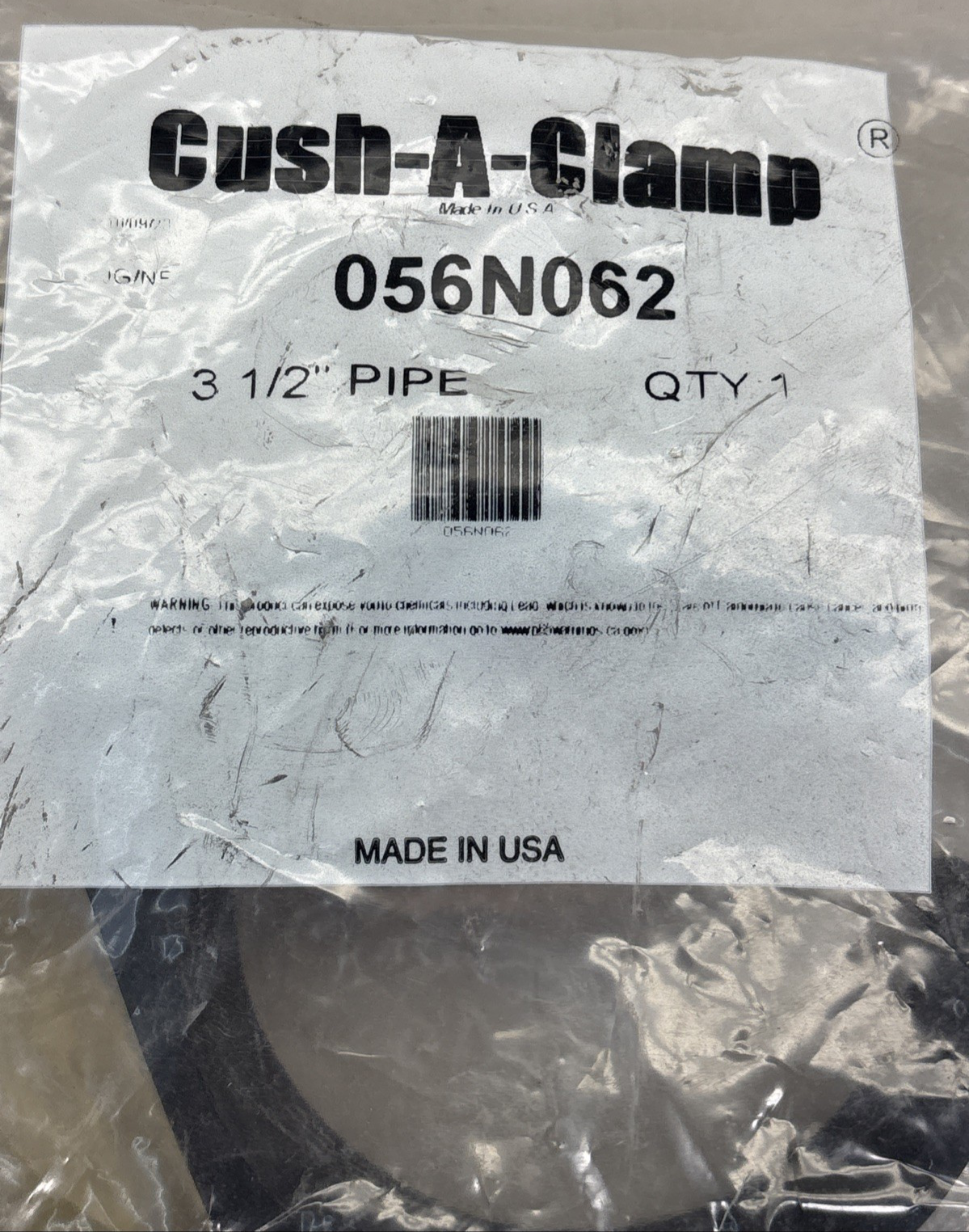 Cush-A-Clamp 056N062 3.5 Inch OD 3-1/2" OD / 3" NP Strut Mounted Pipe Clamp