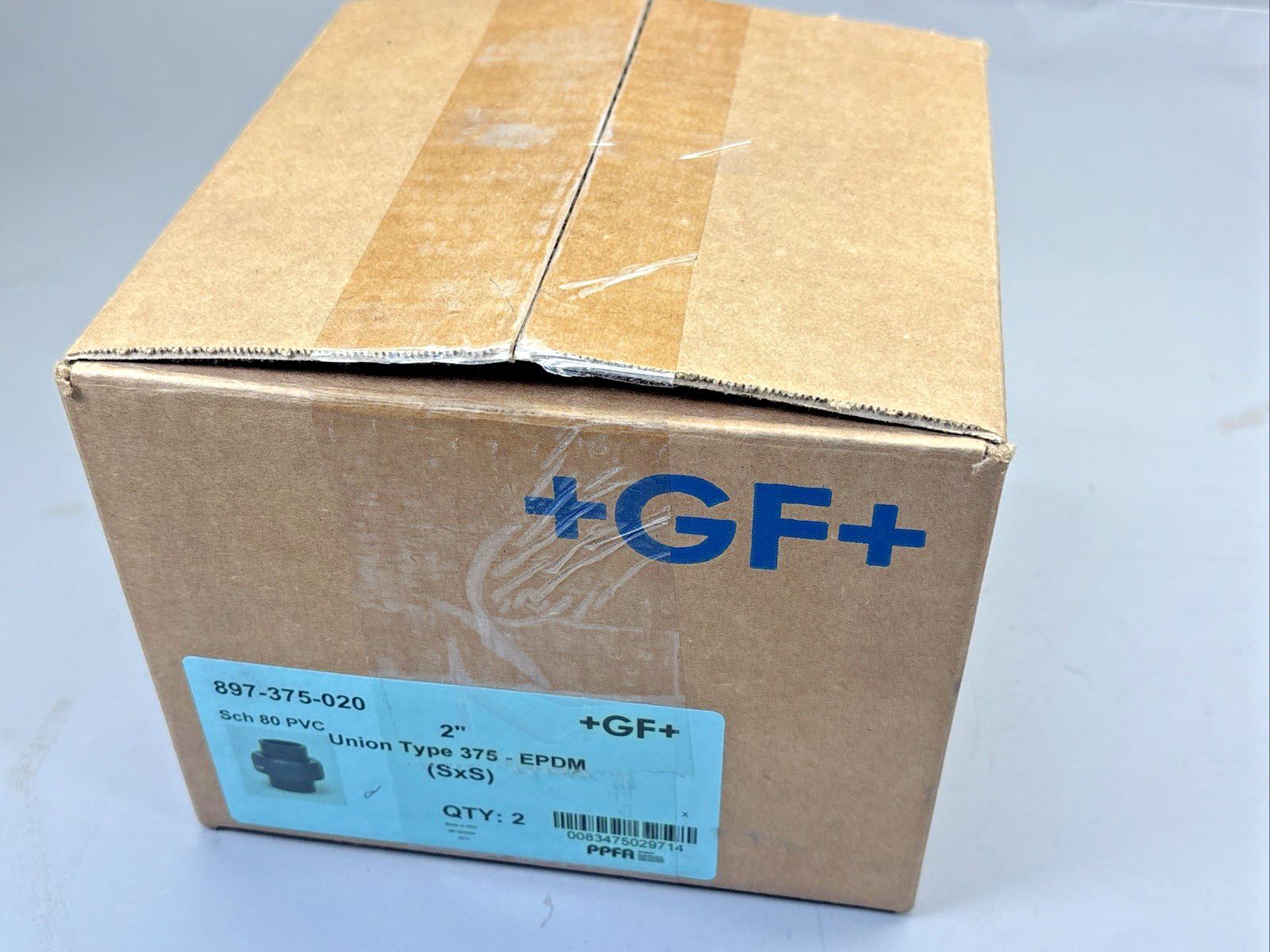 (2) +GF+ GEORG FISCHER 897-375-020 2" SCH 80 UNION TYPE 375 EPDM PVC SOCKET