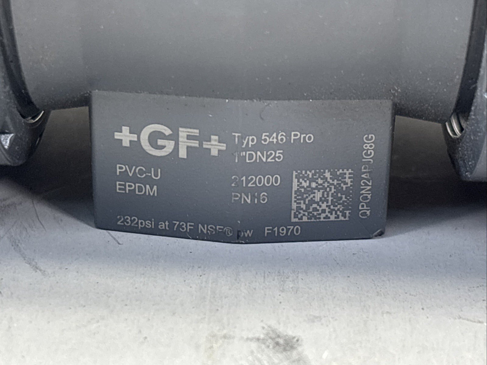 Lot of 2 GF 546PRO DN25, 1" PVC Ball Valve, ONE Socket Ends AND One Threaded END